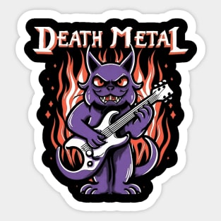 Death Metal Satanic Baphomet Cat Sticker